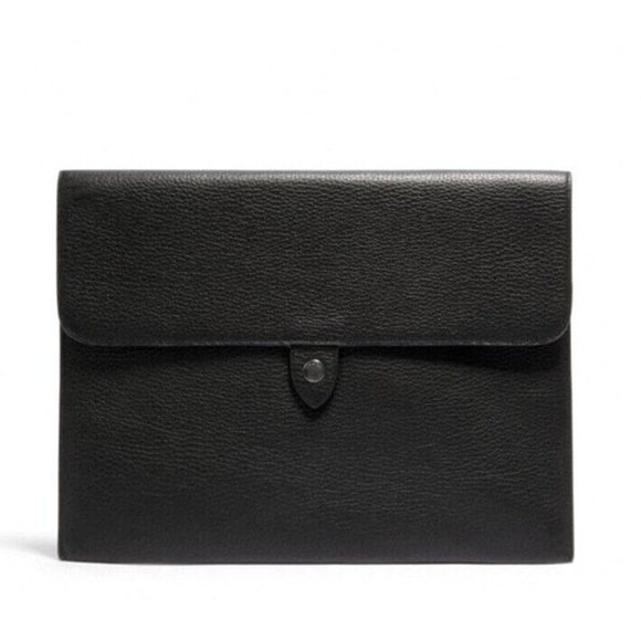 New Coach C1624 Tablet Sleeve in Pebble Leather Black - Picture 1 of 2